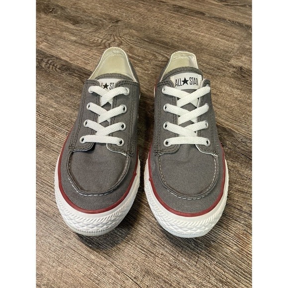 CONVERSE ALLSTAR Boat Style Sneakers Gray Canvas Youth 3 Women’s 5.5 - Picture 2 of 12
